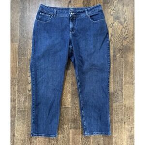 Riders by Lee Jeans Women's Size 18W (W38xL27) Straight Blue High Rise